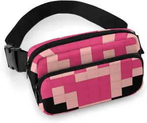 Fanny Pack for Men&Women Crossbody Waist Bag Small Sling Backpack Pixel Shaped Heart Belt Bag