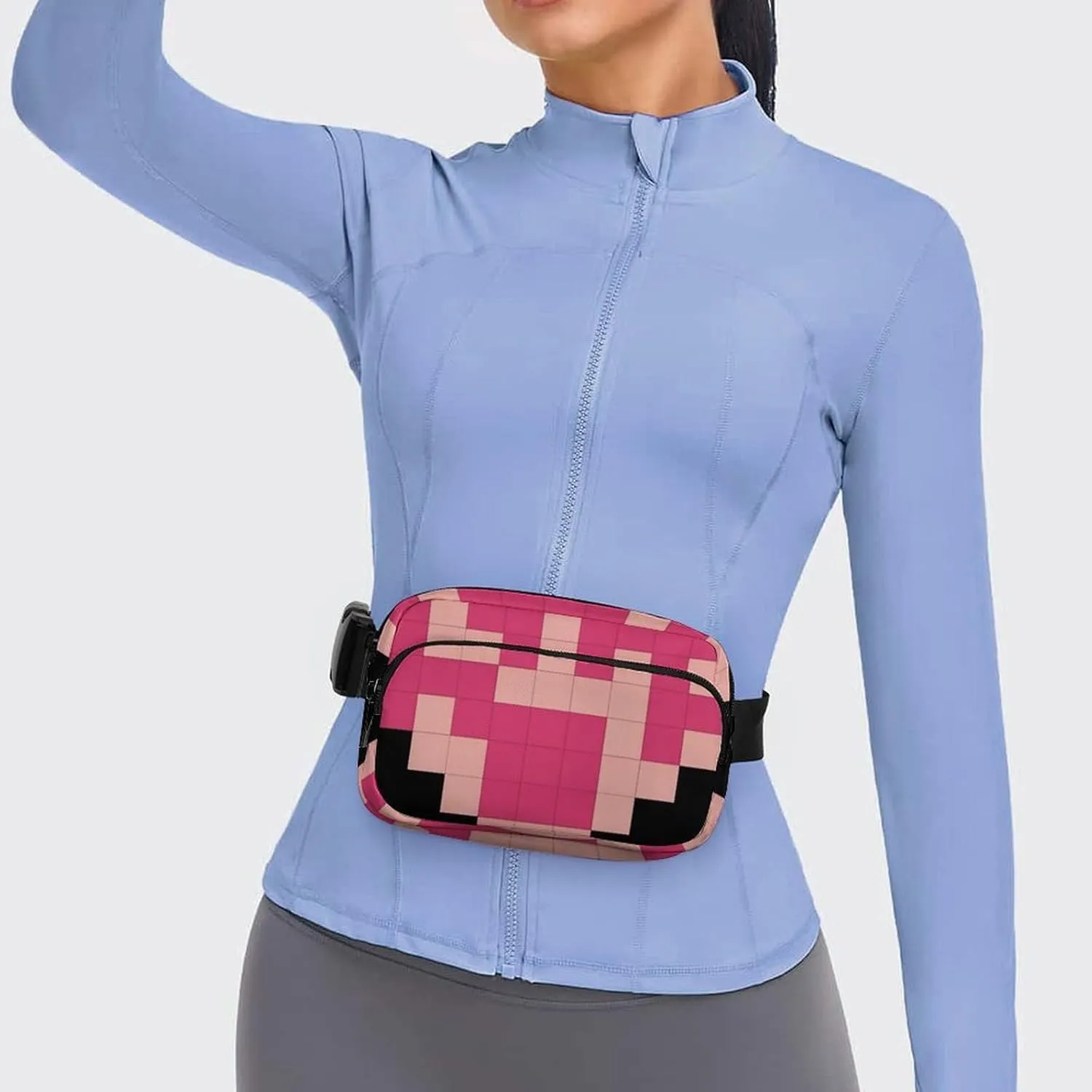 Fanny Pack for Men&Women Crossbody Waist Bag Small Sling Backpack Pixel Shaped Heart Belt Bag