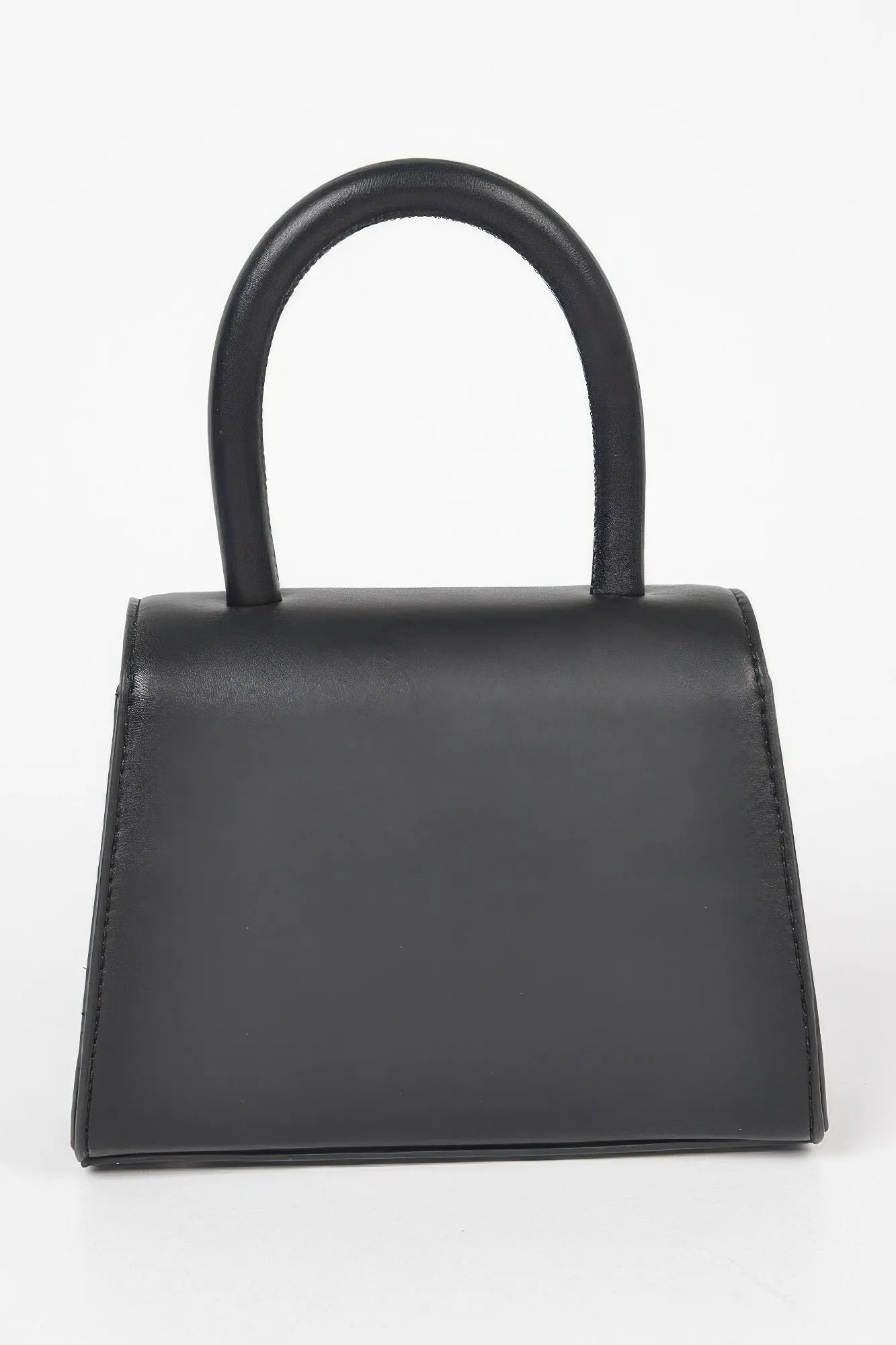 Faux Leather Top Handle Rhinestone Bow Clutch