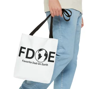 Favorite Dad On Earth (FDOE) Tote Bag- Custom Printed Stylish and Functional Tote