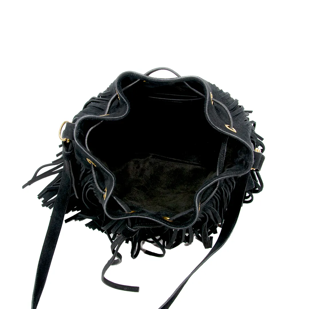 FRINGE BUCKET BAG