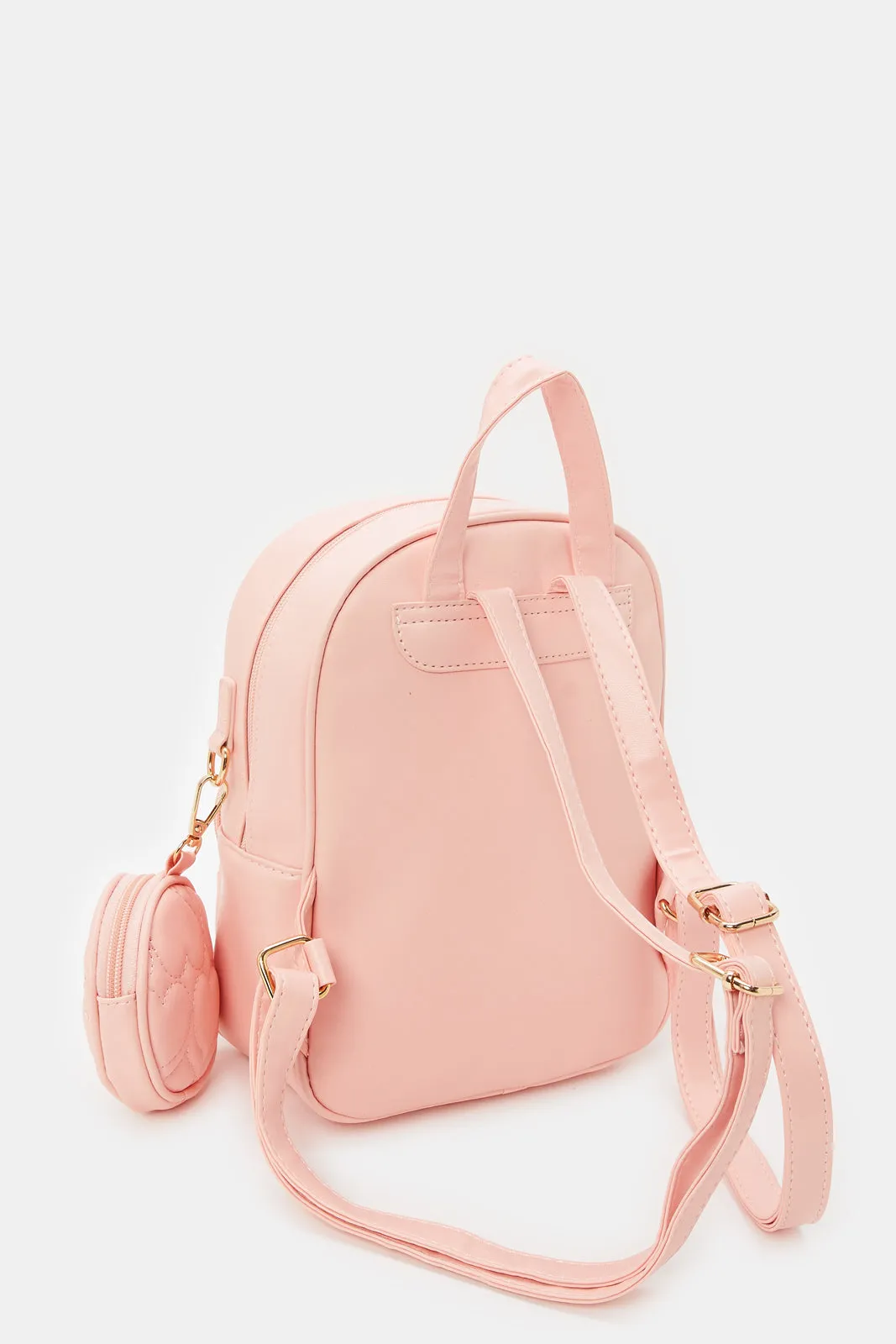 Girls Pink Quilted Backpack