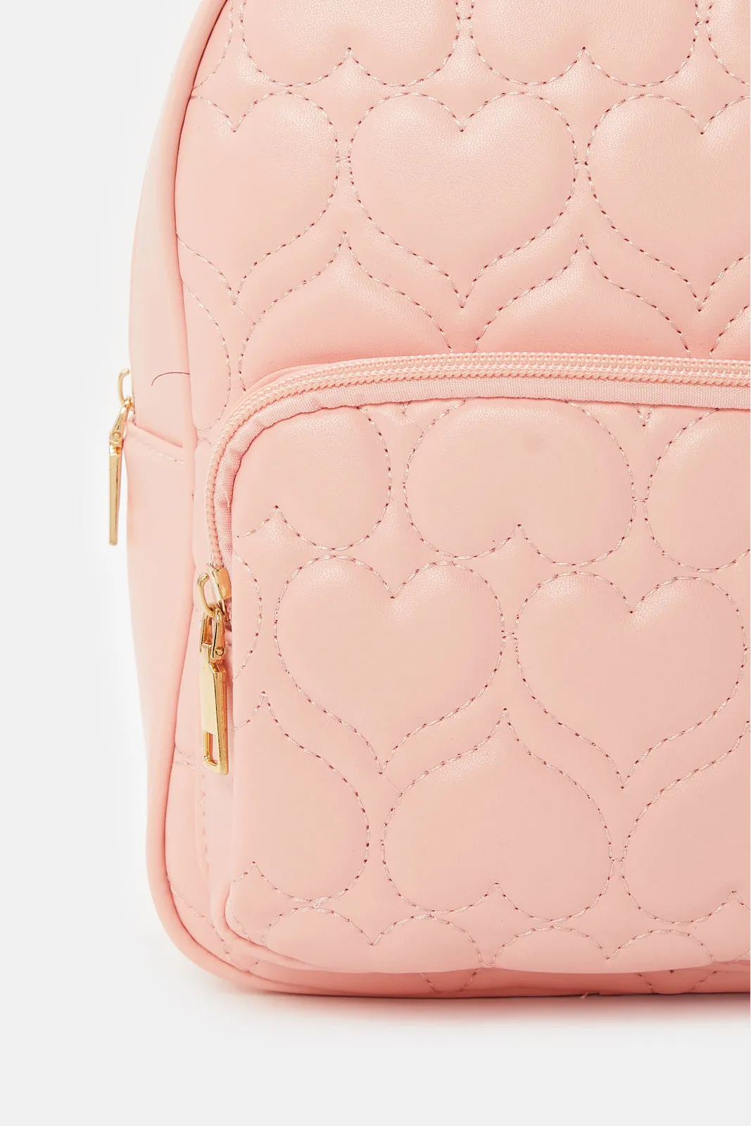Girls Pink Quilted Backpack