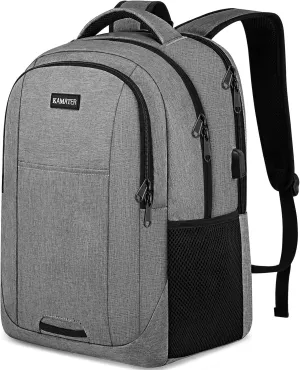 Grey Backpack for School, School BackPack for Teens, Girls and Boys, with 15.6 inch Laptop Bookbag for College, Large Computer Back Pack with Compartments for Men & Women