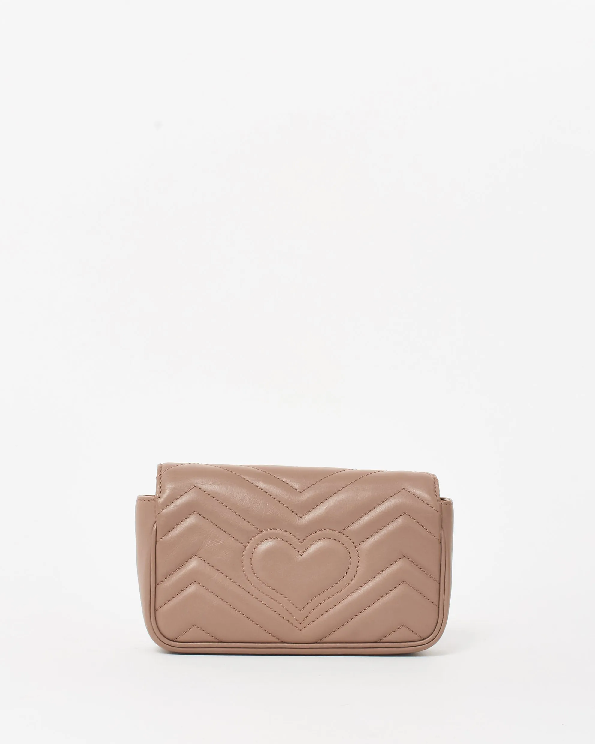 Gucci Dusty Rose Leather GG Marmont Super Mini Crossbody Bag