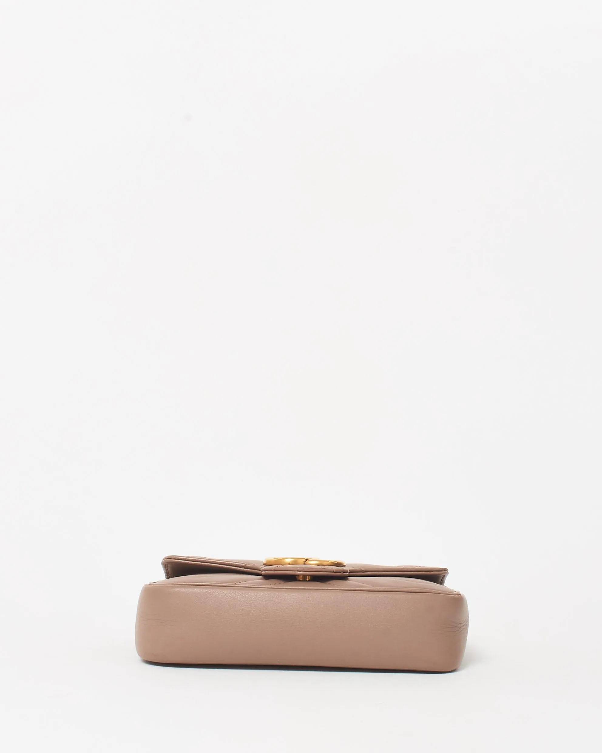 Gucci Dusty Rose Leather GG Marmont Super Mini Crossbody Bag