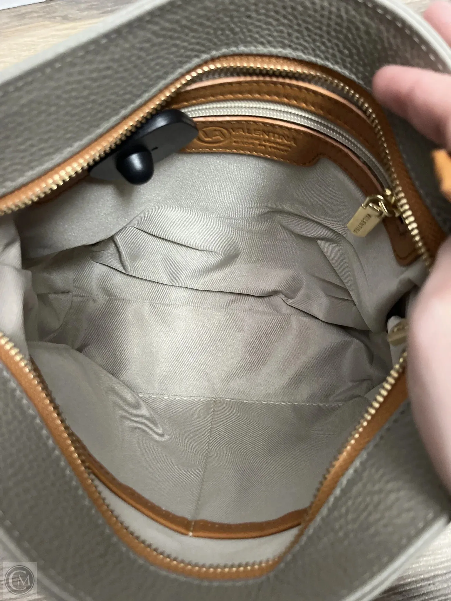Handbag Leather By valentina, Size: Medium