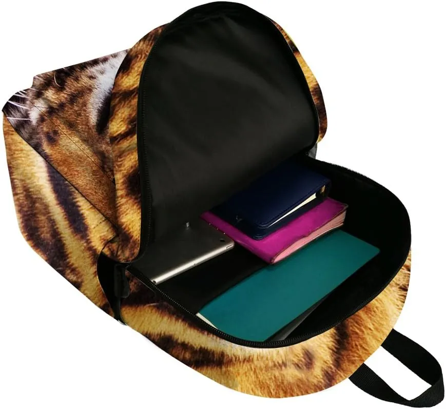 JeremySport Toddler Backpack Boys, 15 Inch Kids Backpack for Preschool,Tiger Brown