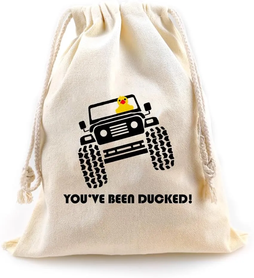 LANBAIHE You've Been Ducked, Duck Duck bag Rubber Duck Drawstring Bag, Reusable Rubber Duck Bag 14.6'' x 11.8'' inches, Great Gift for Any Duck Enthusiast
