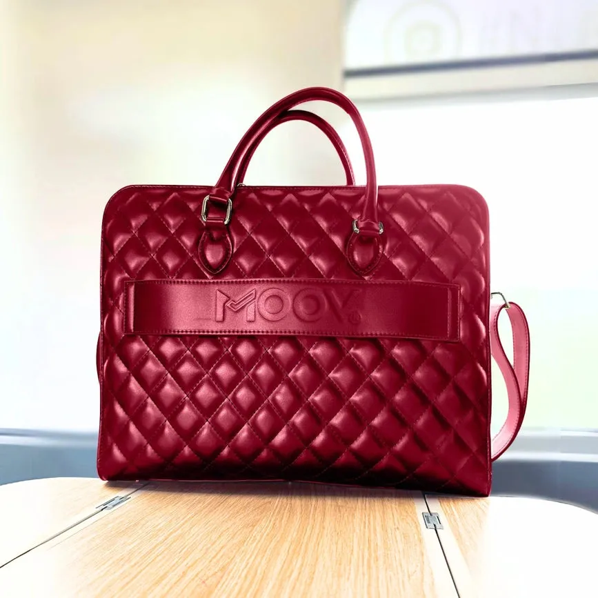 Laptop Bag For Women Luxurious Diamond Pattern Exterior