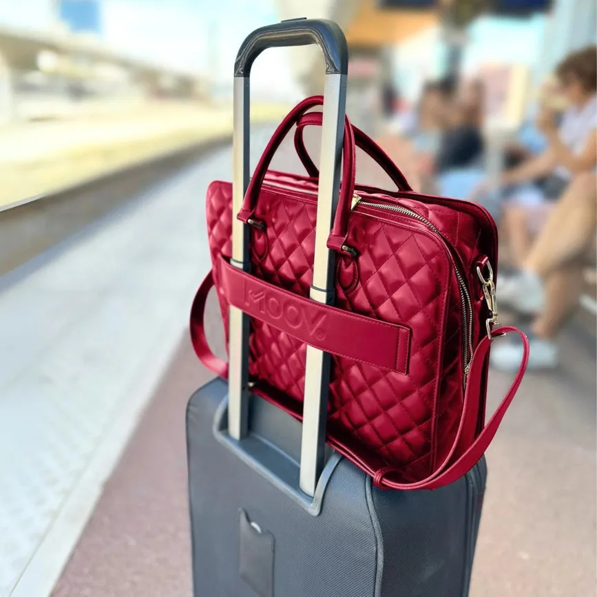 Laptop Bag For Women Luxurious Diamond Pattern Exterior