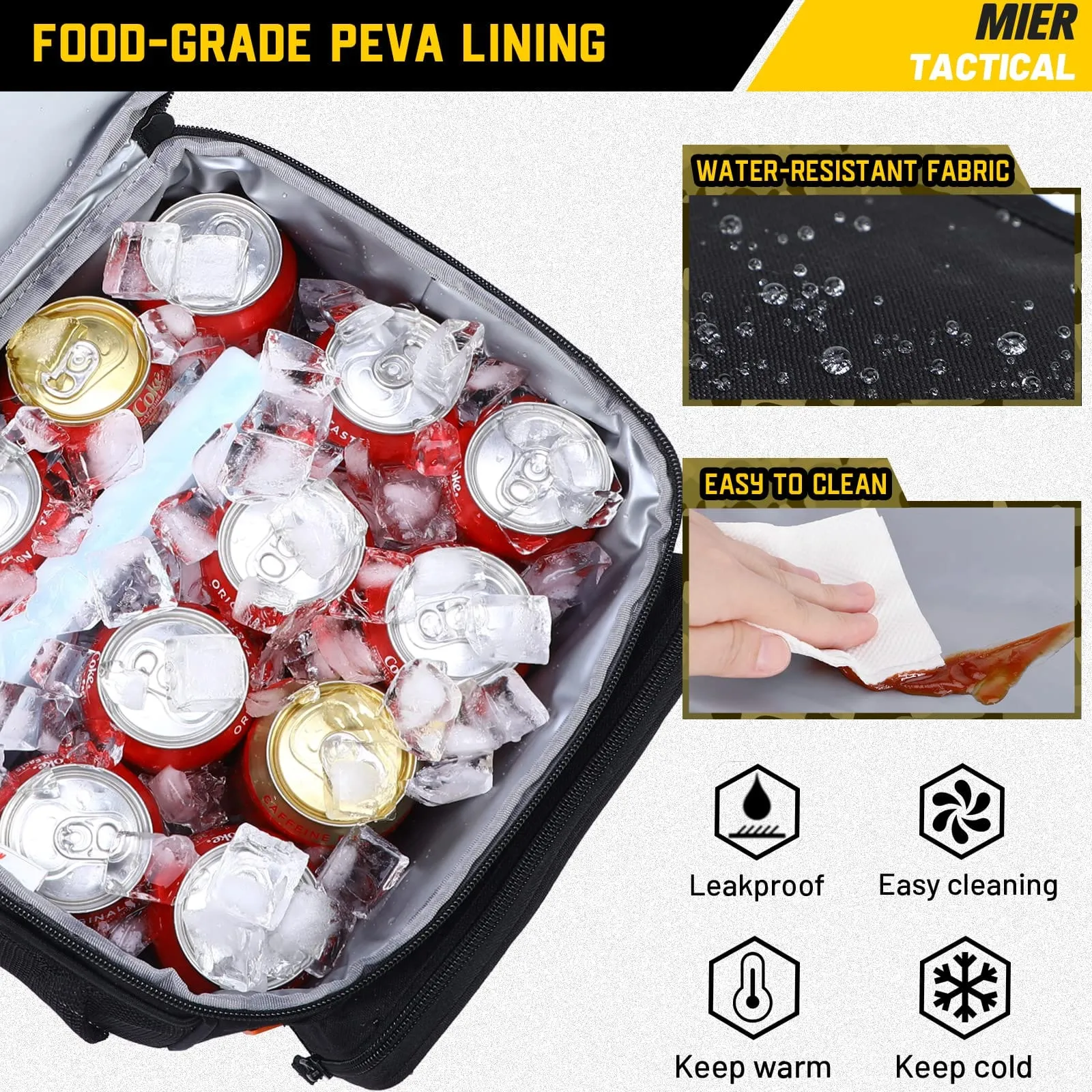 Large Insulated Lunch Bag Tactical Soft Cooler Bag