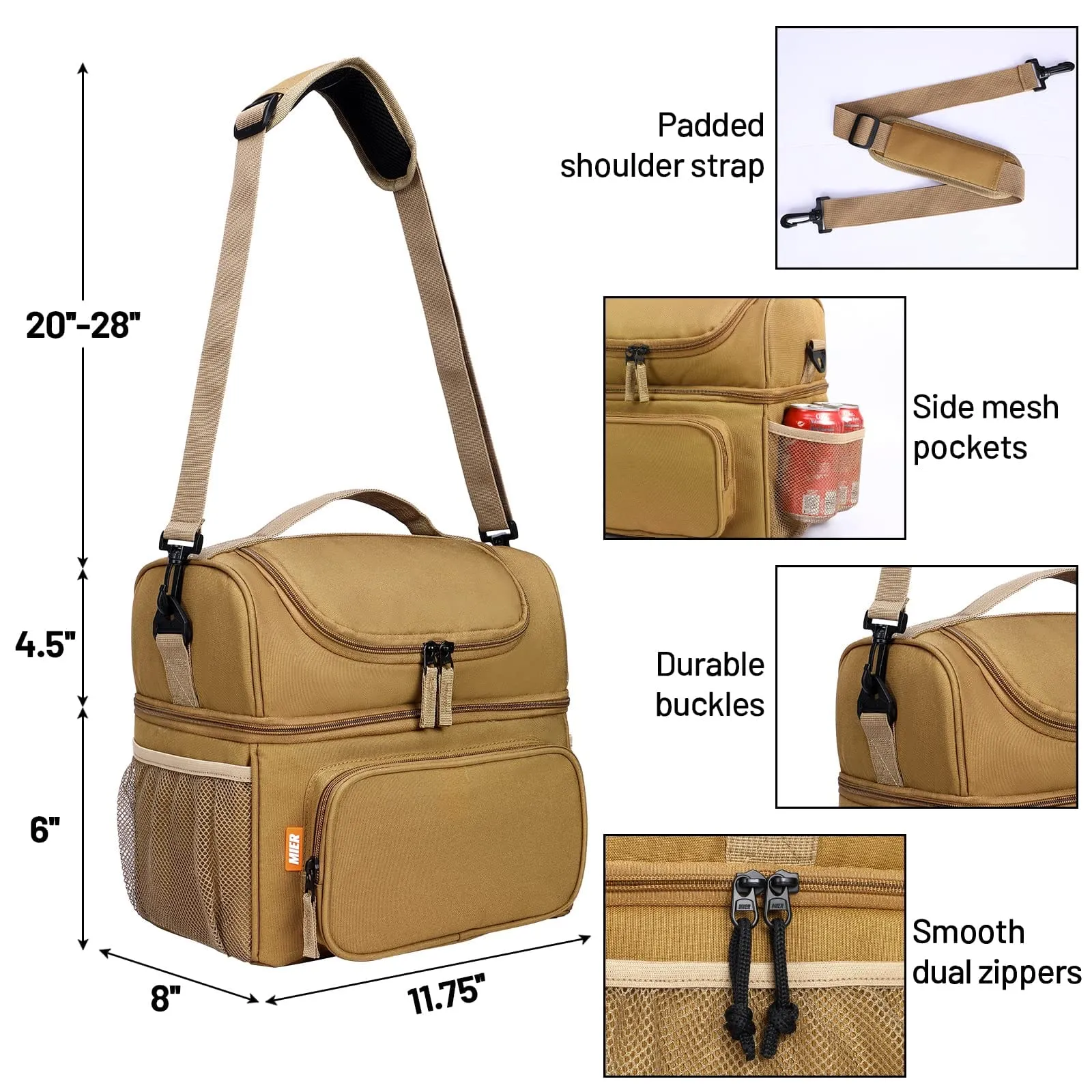 Large Insulated Lunch Bag Tactical Soft Cooler Bag