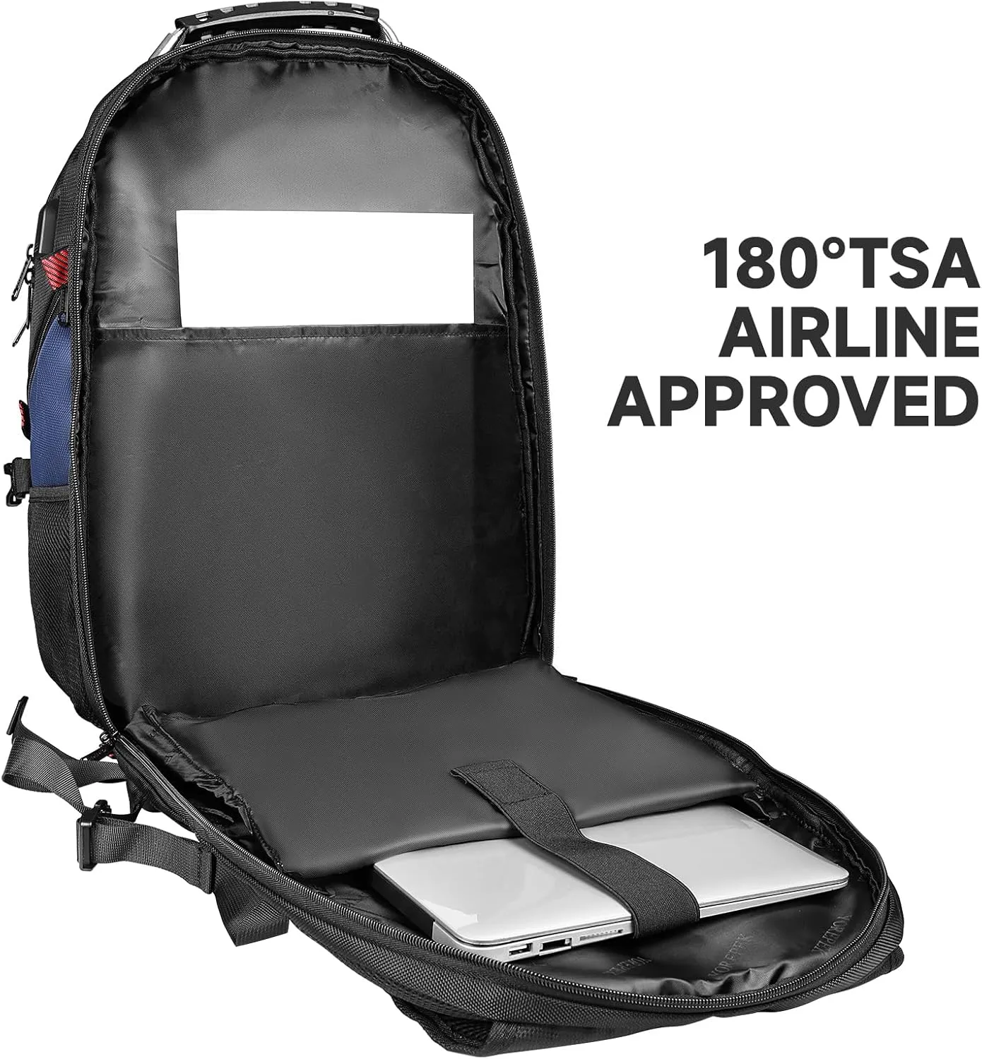 Large Laptop Backpack, 50L Travel Flight Approved Backpack for Women Men, Big Capacity Travel TSA Carry On Computer Bag, 17 Inch Weekender College Business Backpack for Him, Dark Blue