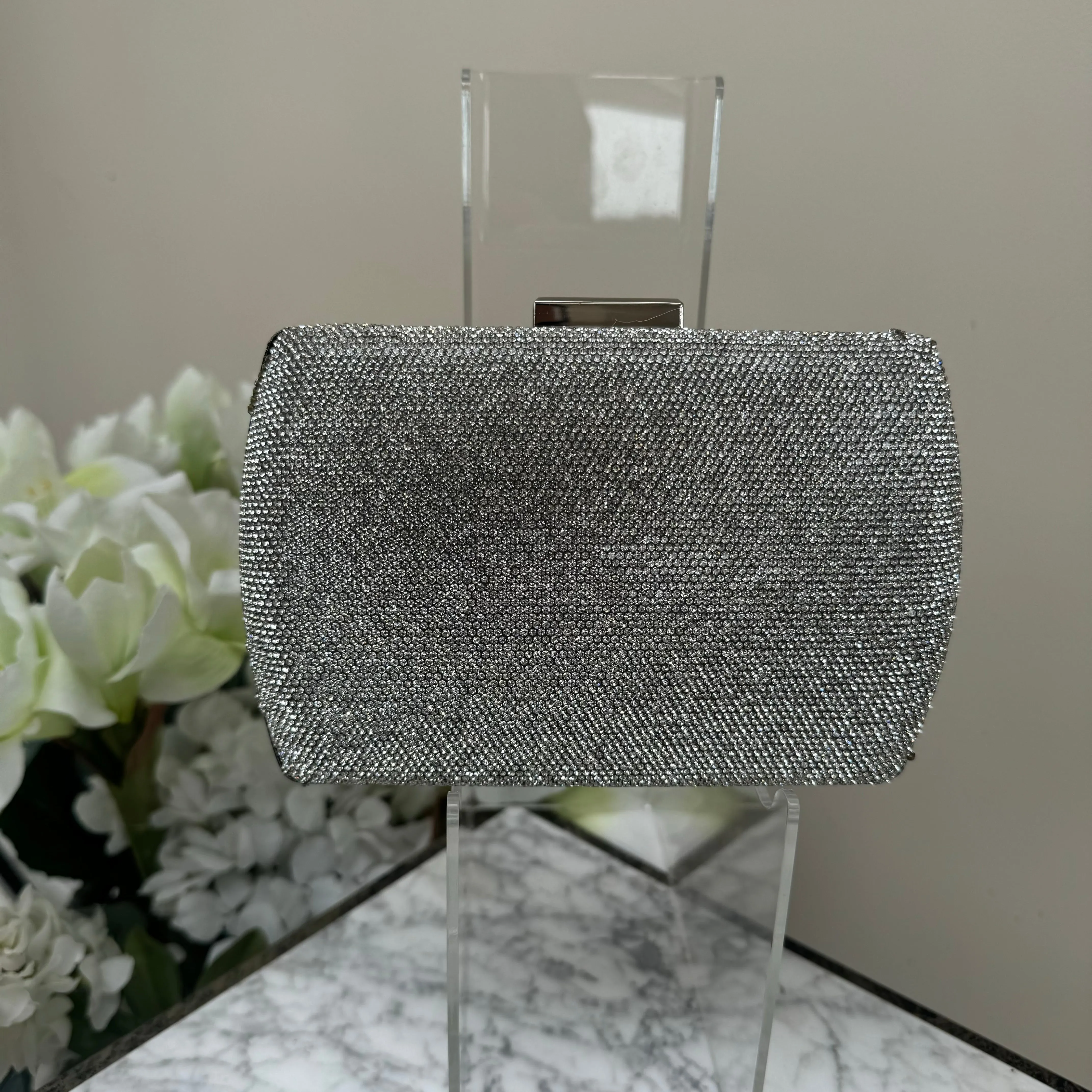 Mac EB0552 Silver Diamante Frame Bag