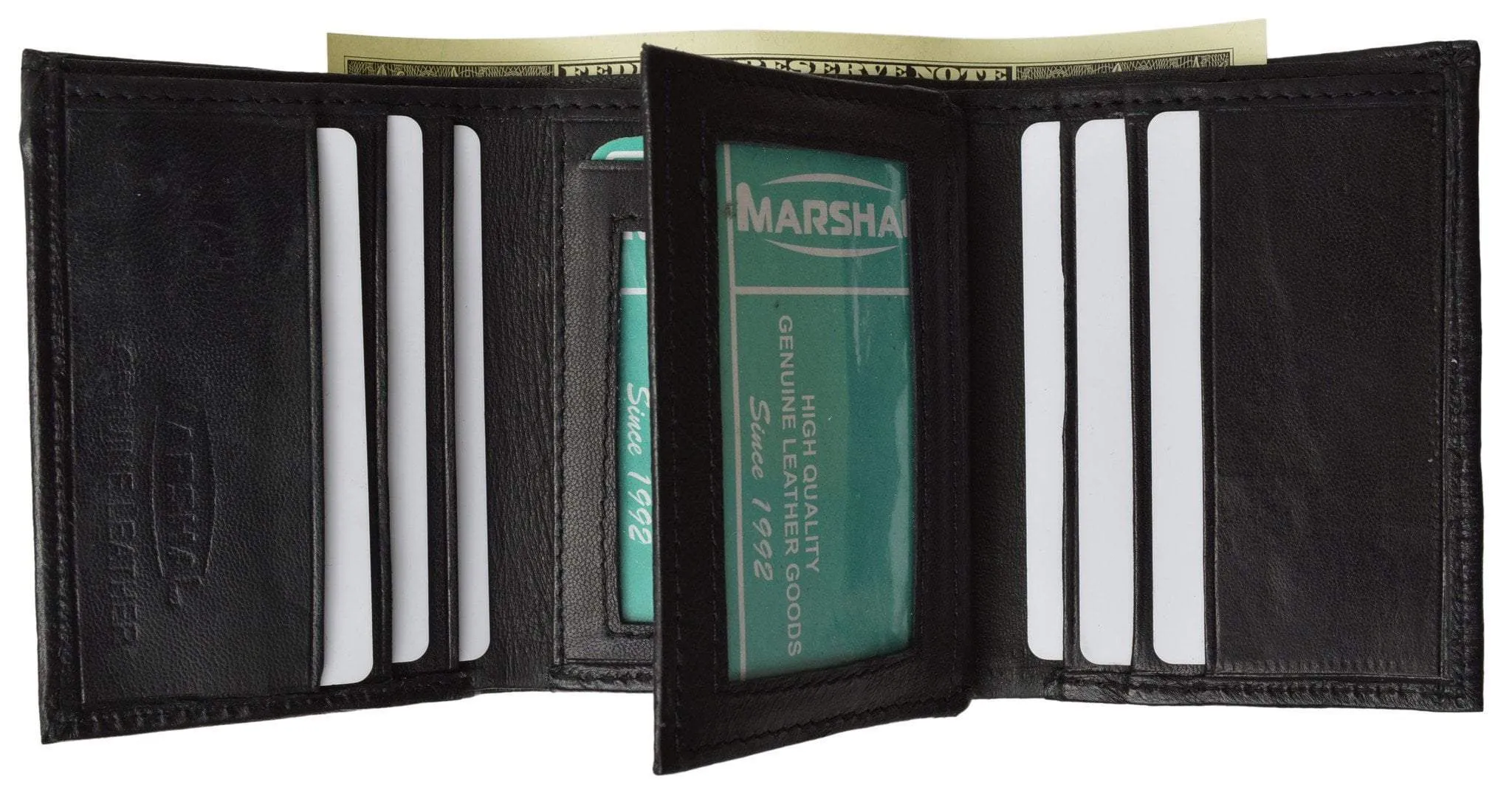 Mens Leather Wallet Lamb Classic Trifold wallet P 1107 (C)