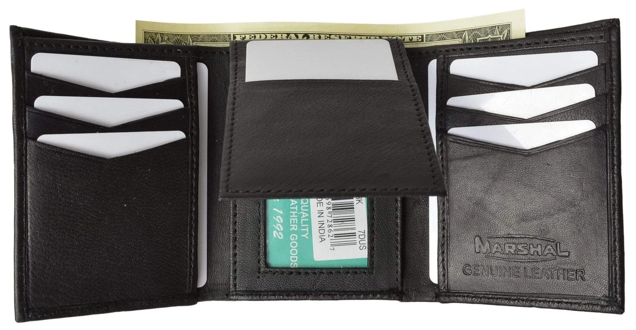 Men's Premium Leather Flip up ID Wallet P 2755 (C)