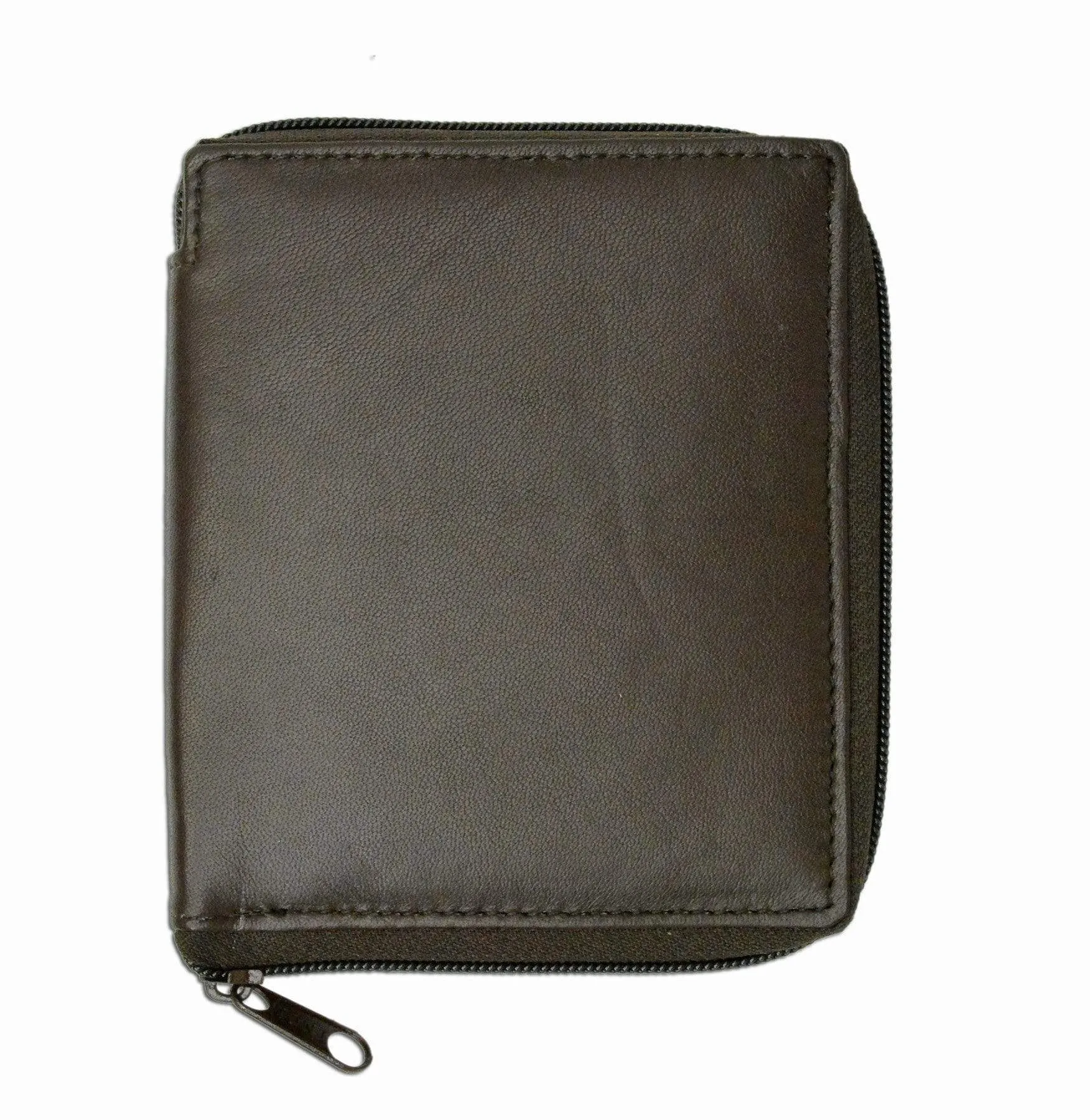 Mens Premium Soft Leather Bifold Zippered ID Wallet P 702 (C)