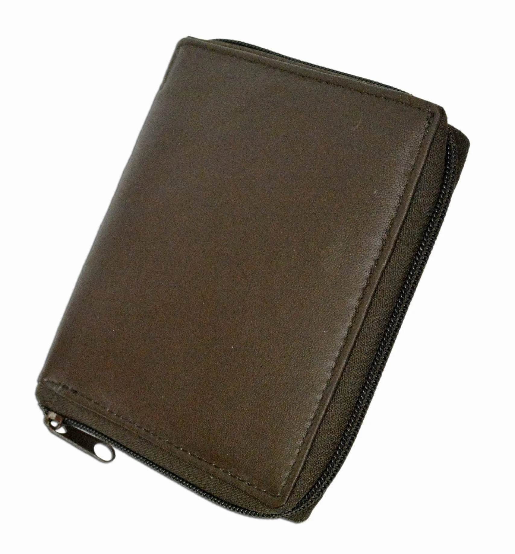 Mens Premium Soft Leather Bifold Zippered ID Wallet P 702 (C)