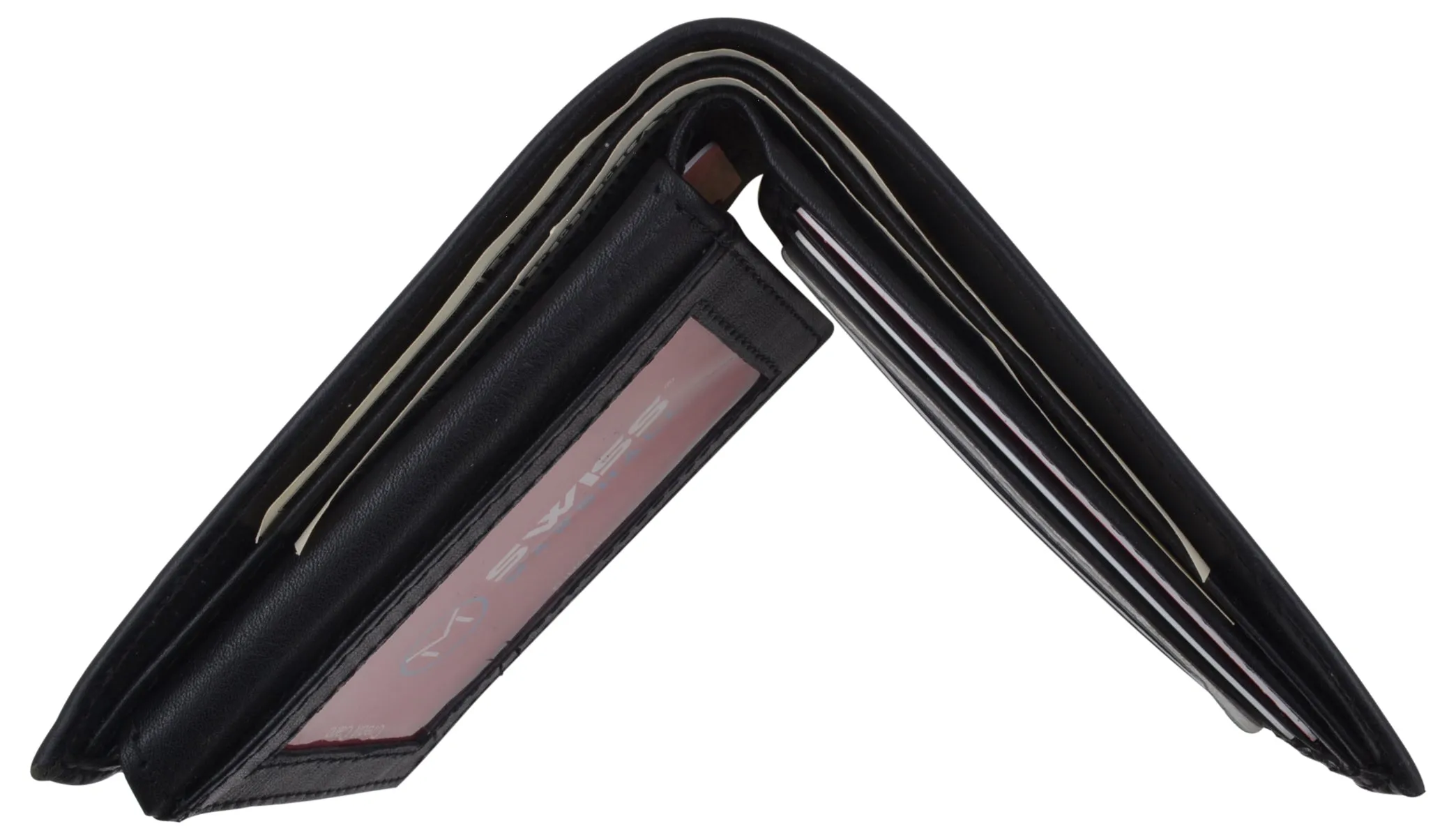 Men's RFID Blocking Premium Leather Classic Bifold 2 ID Card Holder Wallet with Gift Box