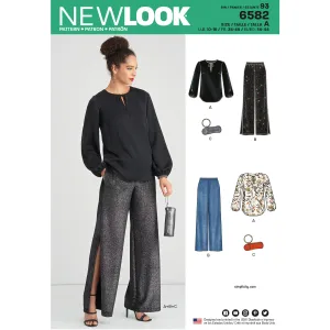 Newlook Pattern 6582 Misses' Pant, Top and Clutch