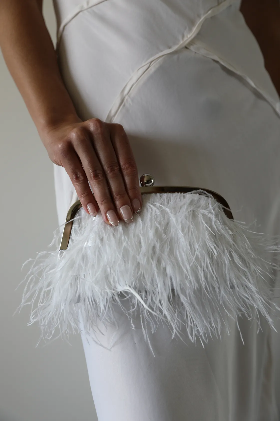 Pink Feathers Wedding Clutch