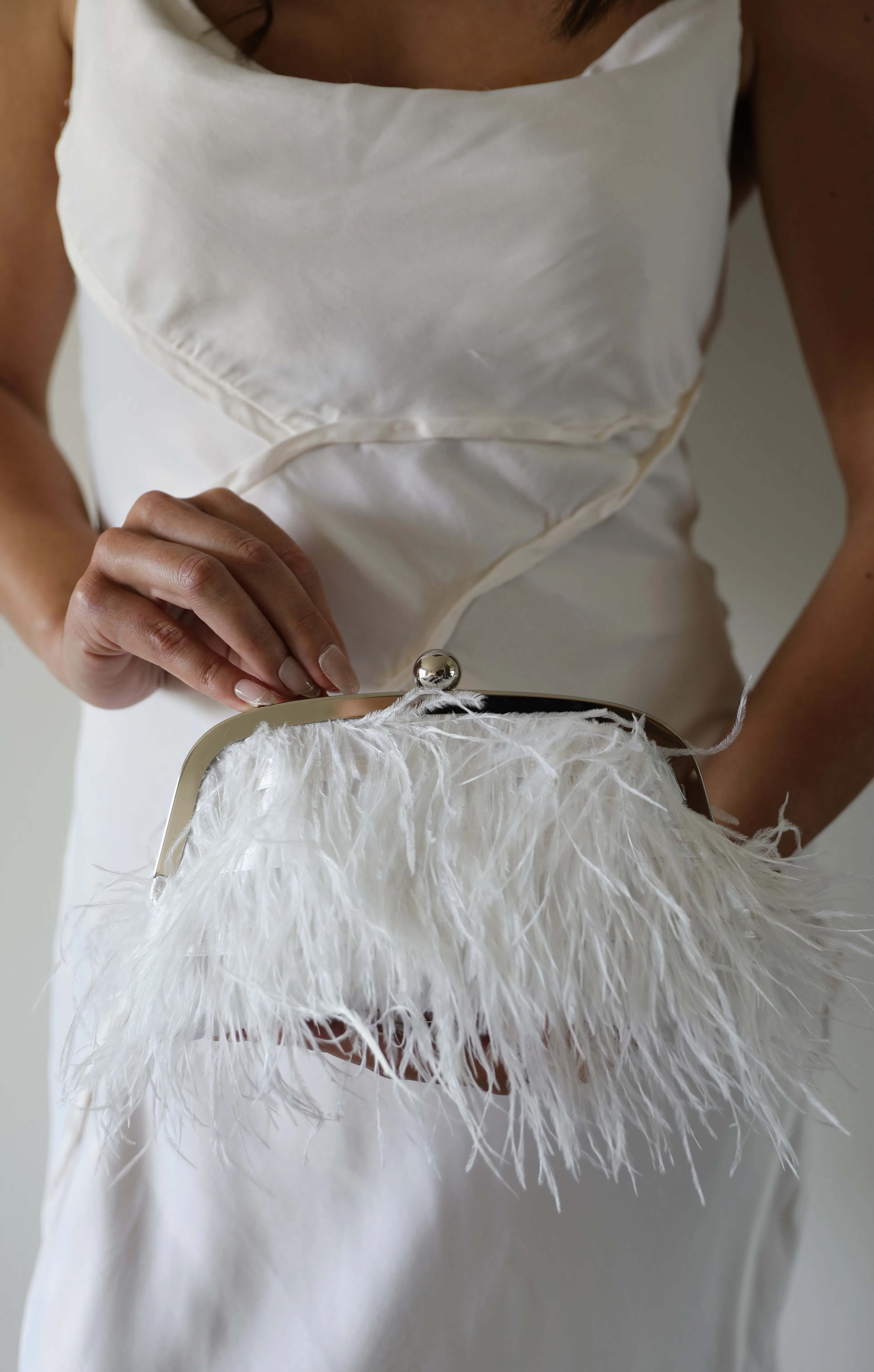 Pink Feathers Wedding Clutch