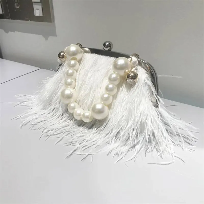 Pink Feathers Wedding Clutch