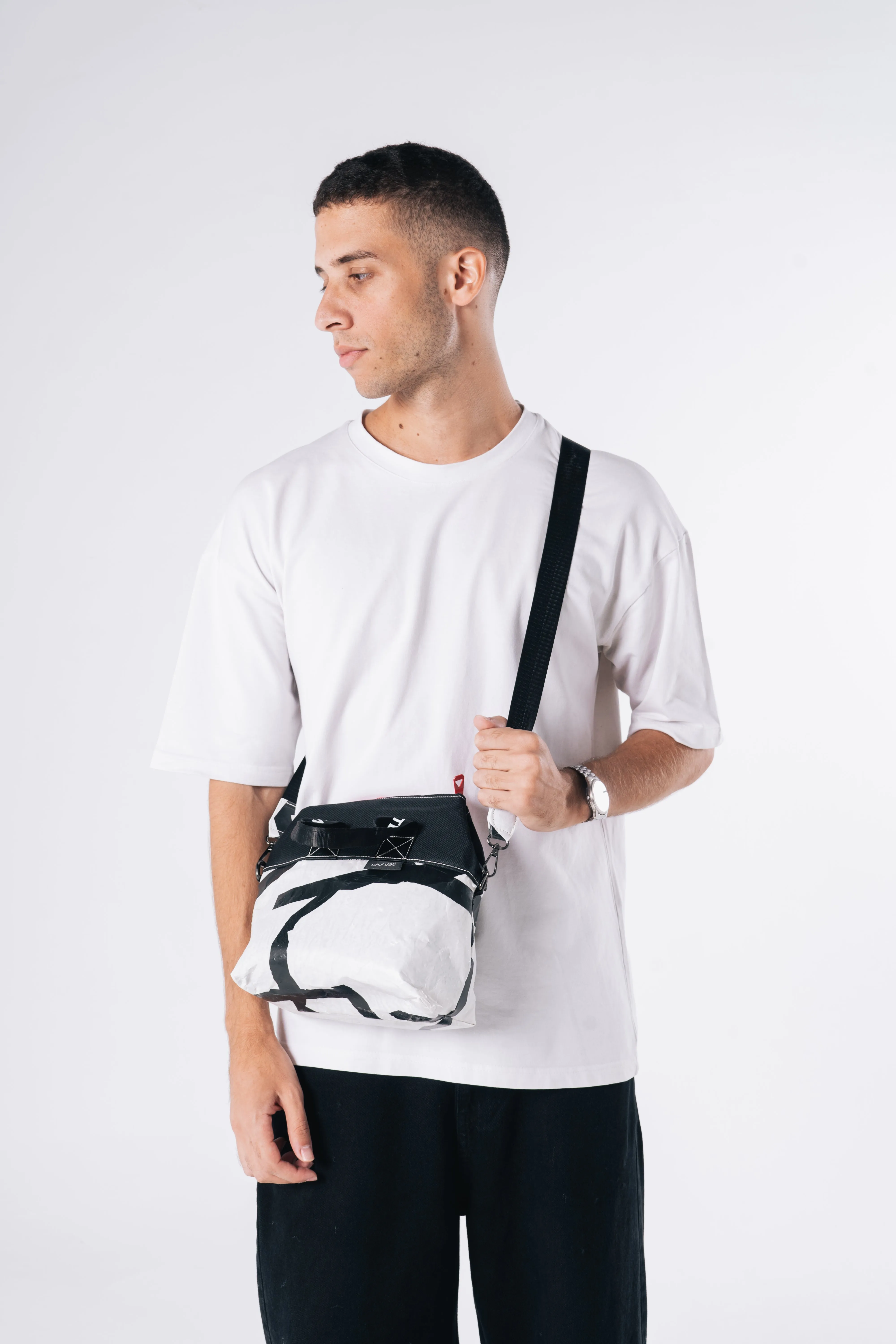 Practical Plastic Lunch bag in White Confetti