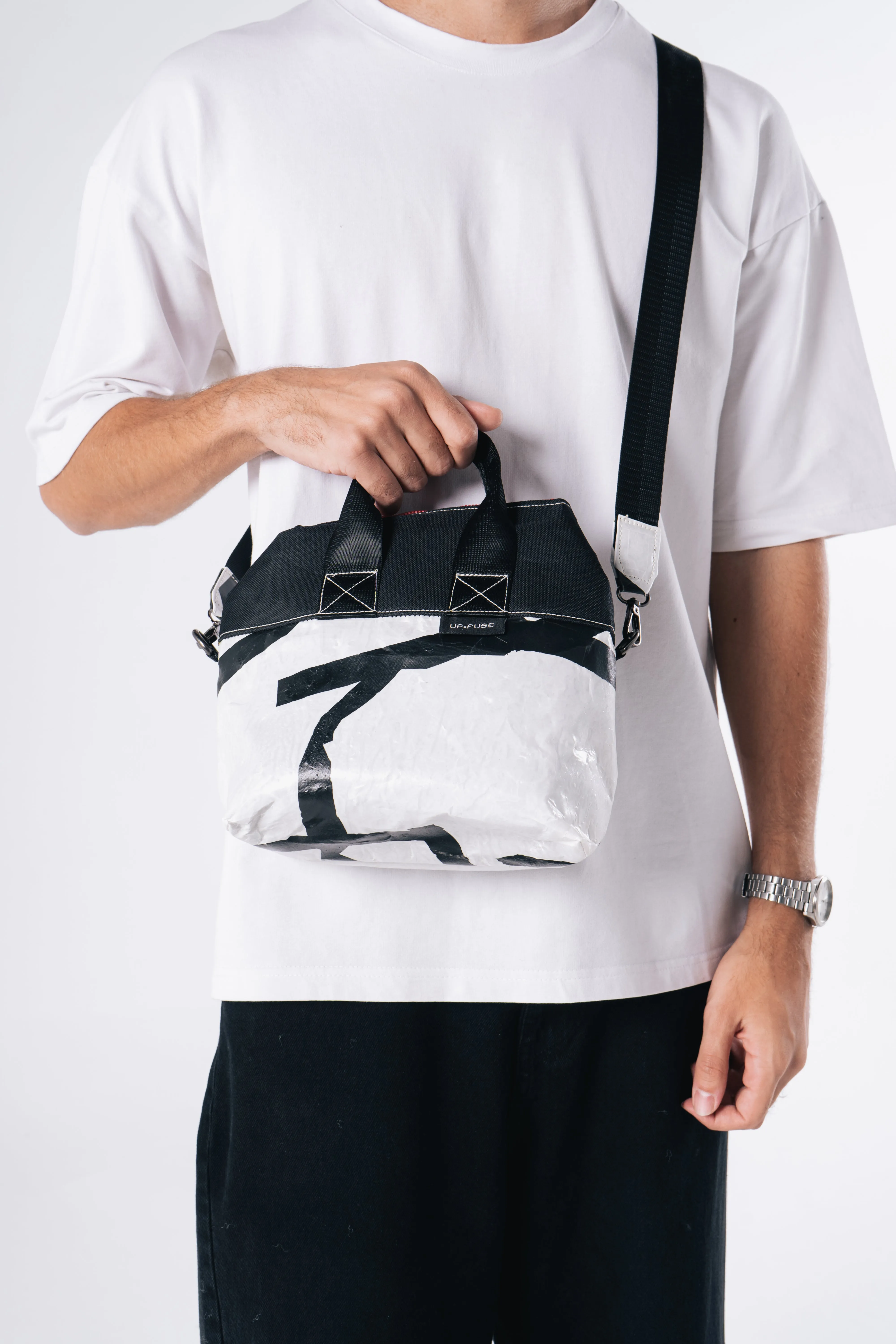 Practical Plastic Lunch bag in White Confetti