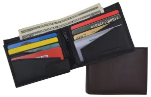 Premium Leather RFID Mens Credit Card ID Holder Wallet W/Interior Snap Closure