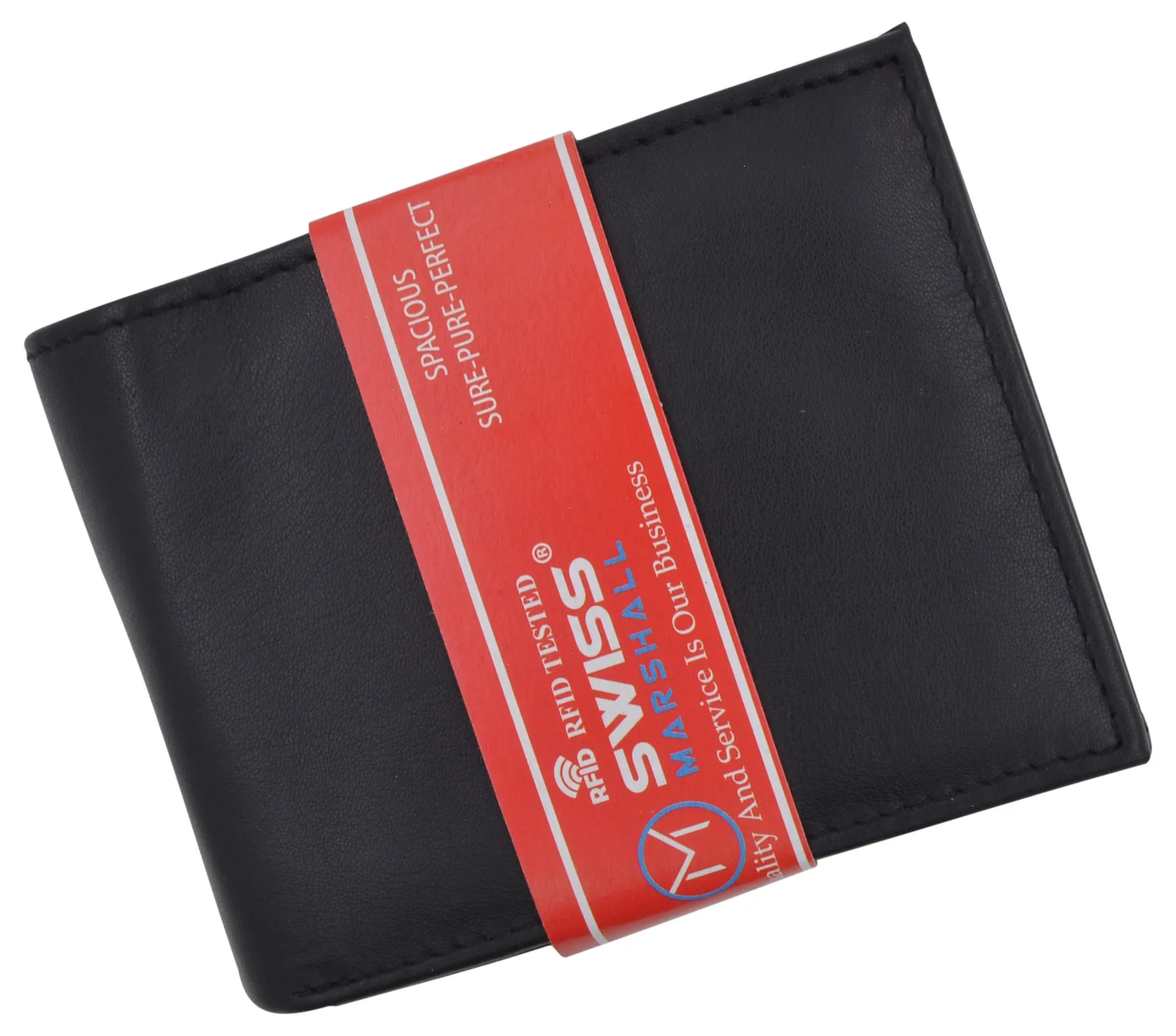 Premium Leather RFID Mens Credit Card ID Holder Wallet W/Interior Snap Closure
