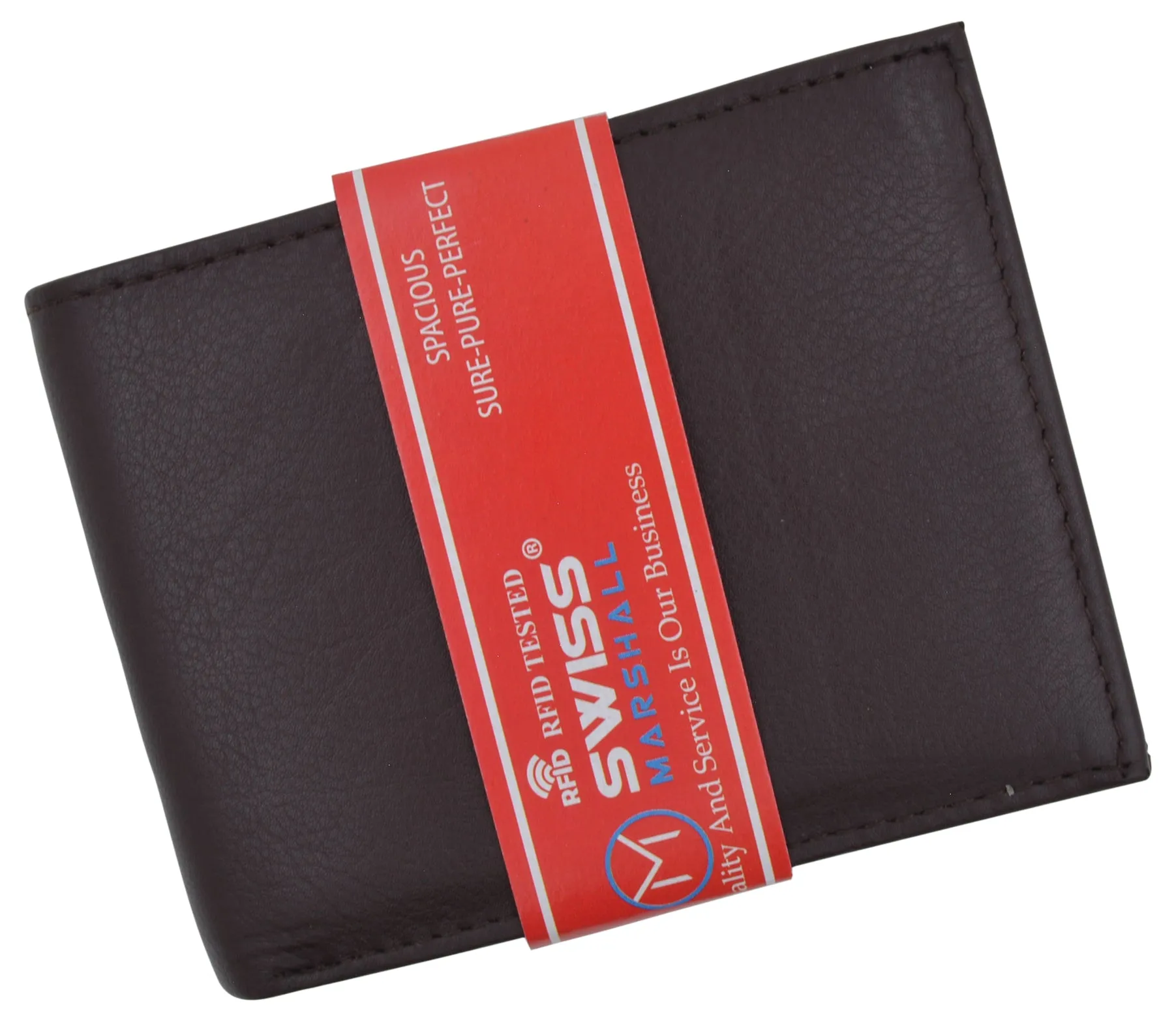 Premium Leather RFID Mens Credit Card ID Holder Wallet W/Interior Snap Closure
