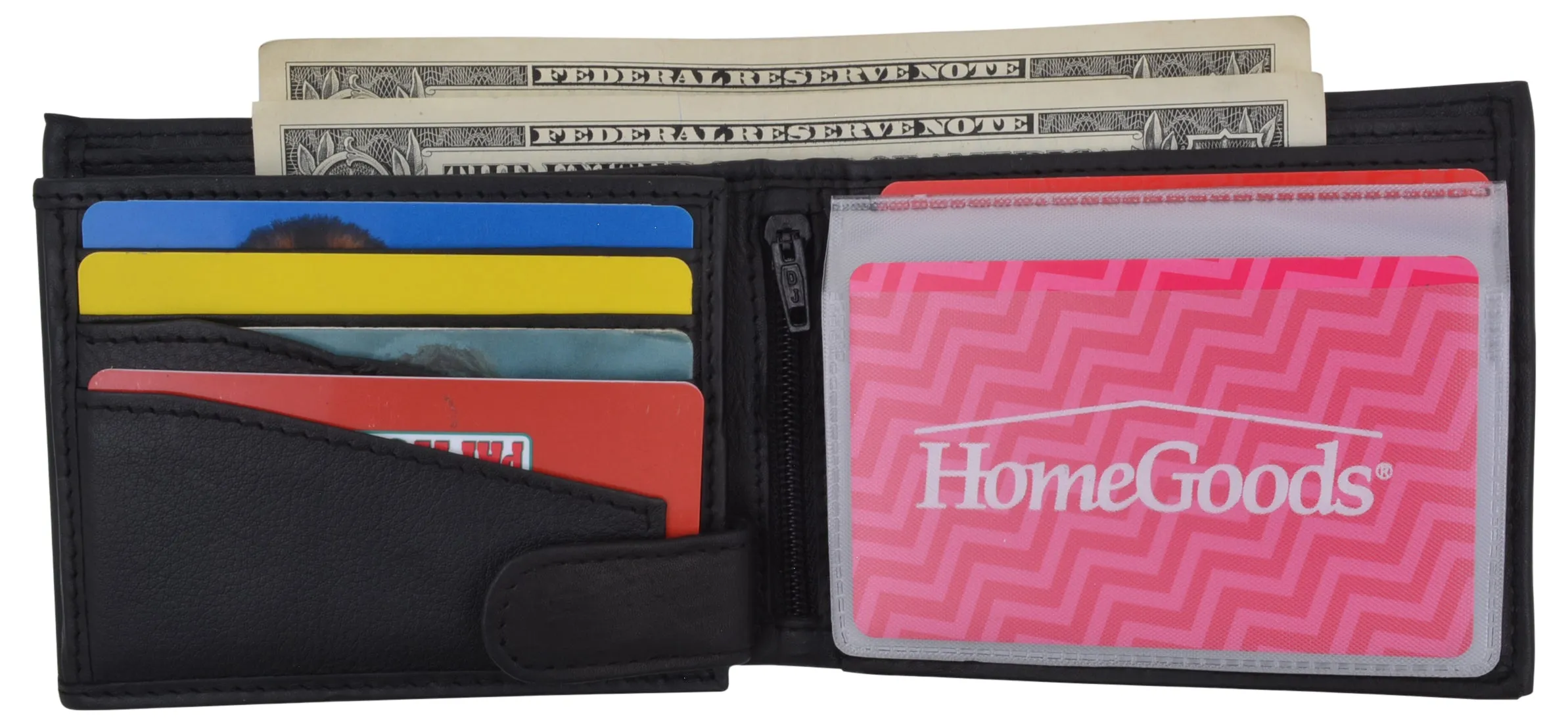 Premium Leather RFID Mens Credit Card ID Holder Wallet W/Interior Snap Closure