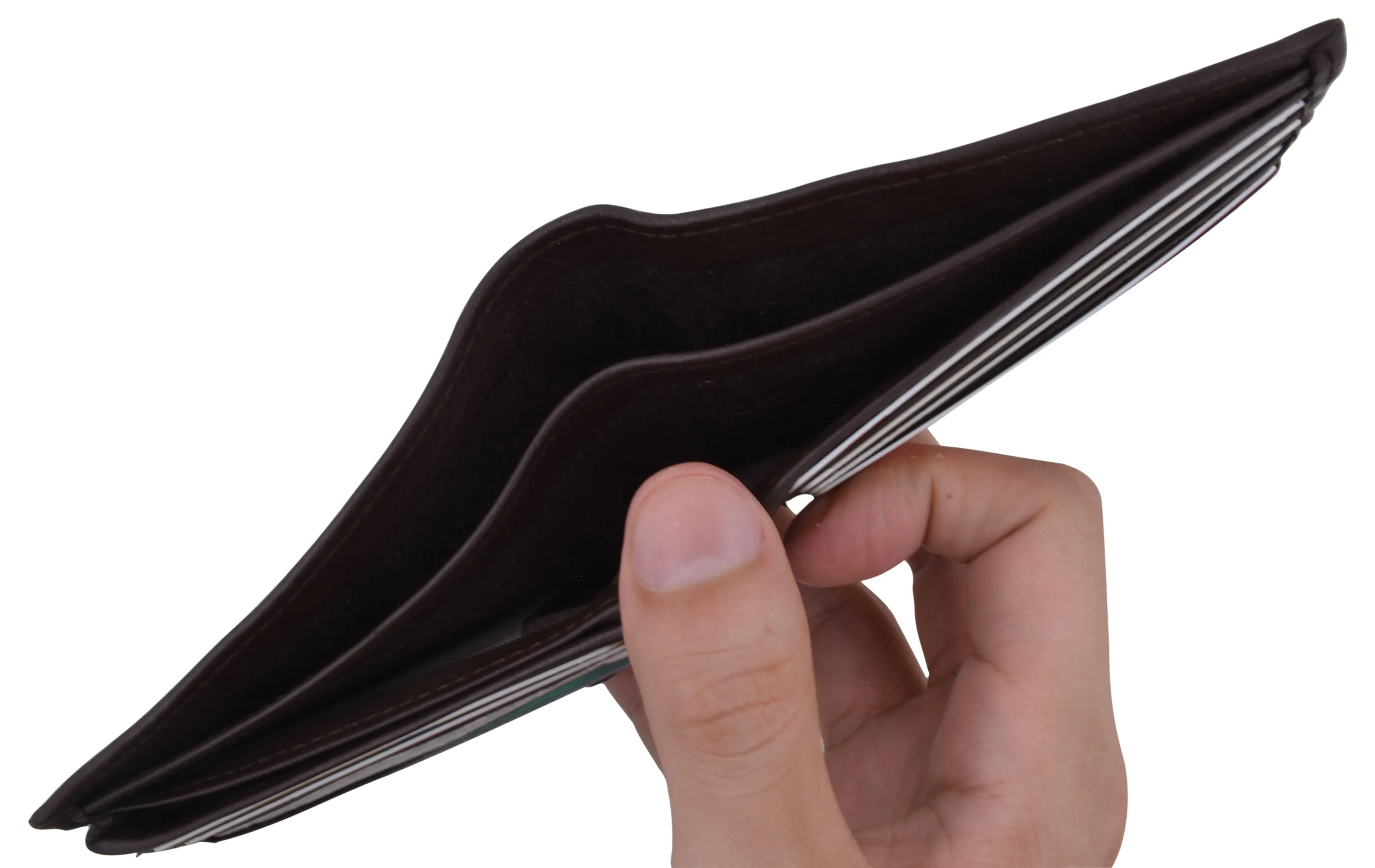 Premium Leather RFID Mens Credit Card ID Holder Wallet W/Interior Snap Closure