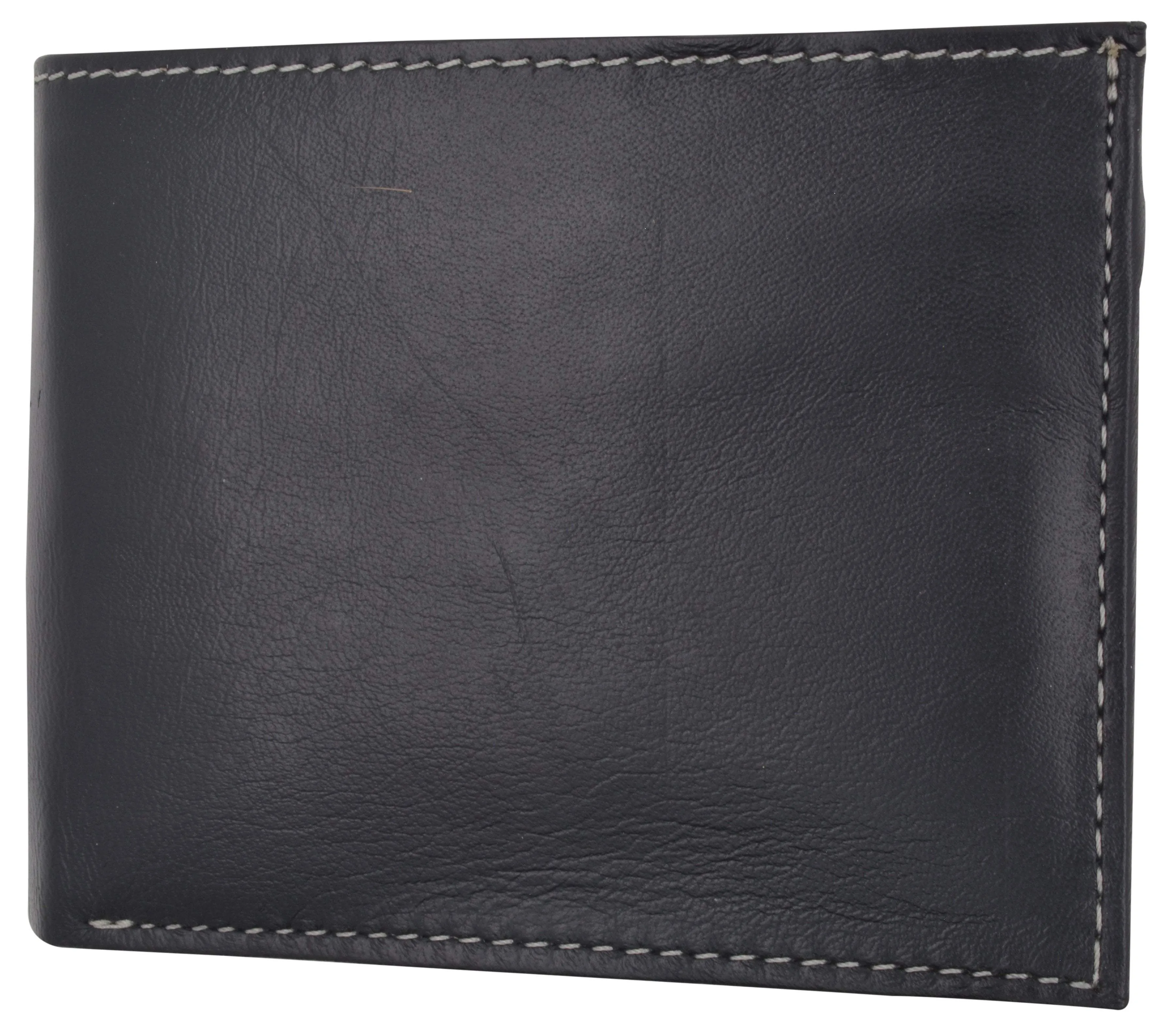 Premium Soft Leather Center Flap ID Card Holder Bifold Wallet 960052