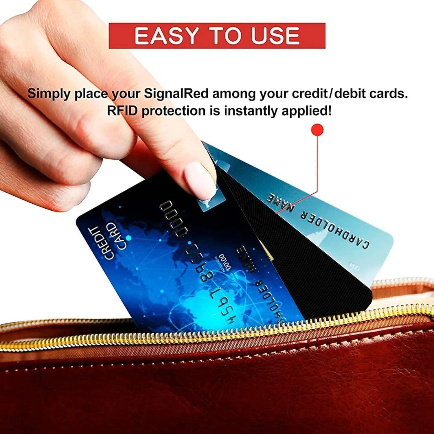 SaiTech IT 5 Pack RFID Blocking Card, One Card Protects Entire Wallet Purse, NFC Contactless Bank Debit Credit Card Protector ID ATM Guard Card Blocker(Black)