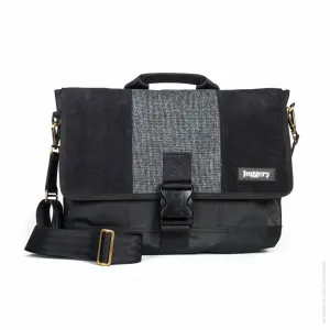 Schmick Messenger Bag in Black Corduroy & Tweed [15" laptop bag]