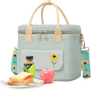 Small Insulated Lunch Bag Box Women - Leakproof Water-Repellent Lightweight Cooler with Removable Strap for Work Picnic - Teacher Mothers Day Christmas Birthday Gifts