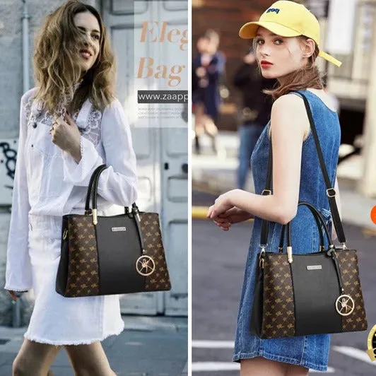 Stylish Tote Bag for Women | S Check C Plane Shoulder Bag with Free Smartwatch | Black