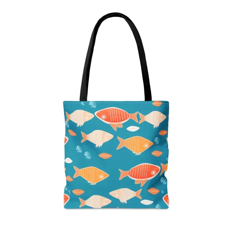 Swim in Style Fishes Print Tote Bag