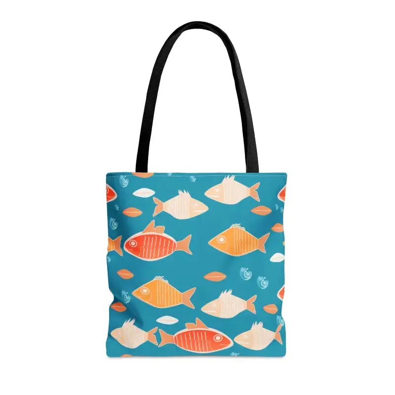 Swim in Style Fishes Print Tote Bag