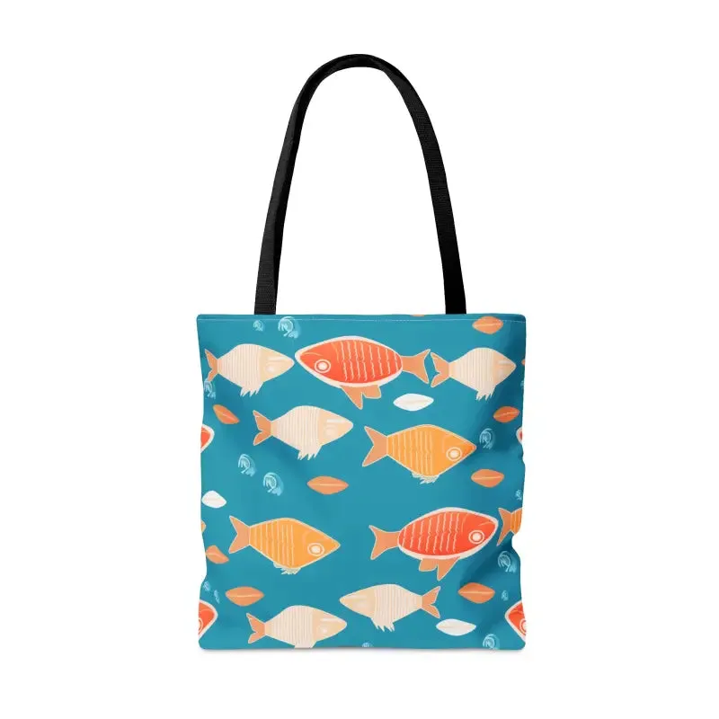 Swim in Style Fishes Print Tote Bag