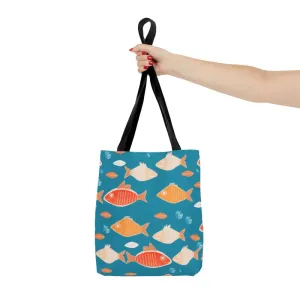 Swim in Style Fishes Print Tote Bag