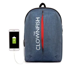 THE CLOWNFISH Foxtrot Laptop Backpack - USB Port, Water Bottle Pocket | 25L | Pacific Blue