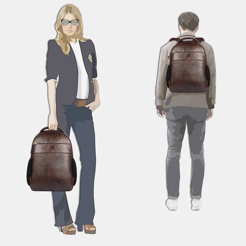 THE CLOWNFISH Laptop Backpack - Water Resistant, Padded | 31L | Dark Brown