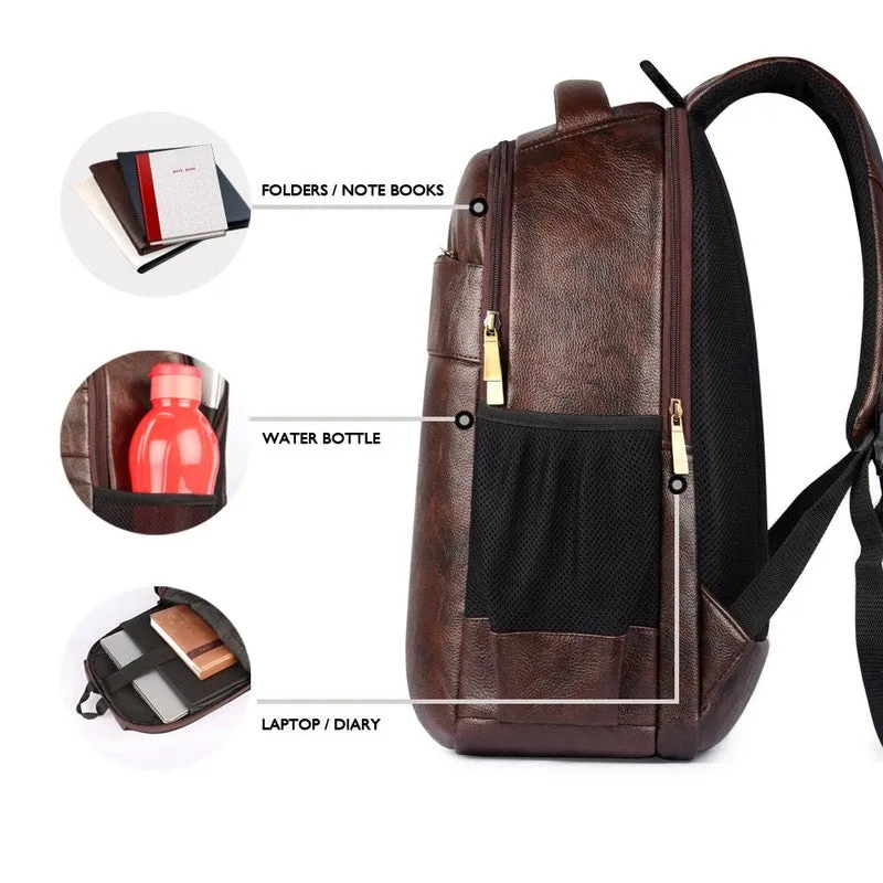 THE CLOWNFISH Laptop Backpack - Water Resistant, Padded | 31L | Dark Brown
