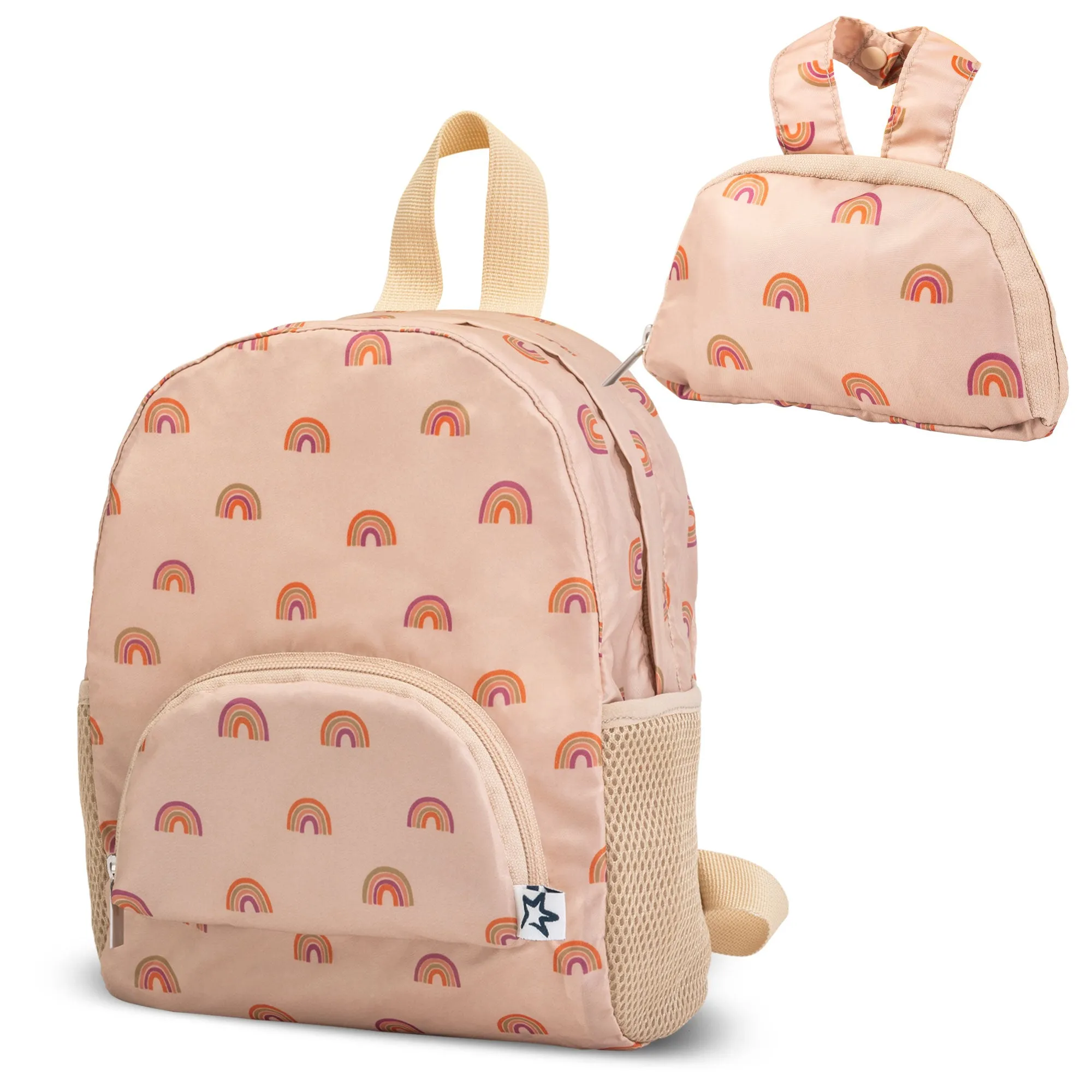 Toddler Lightweight Backpack - Waterproof Closure & Easy Fold-Up Pouch