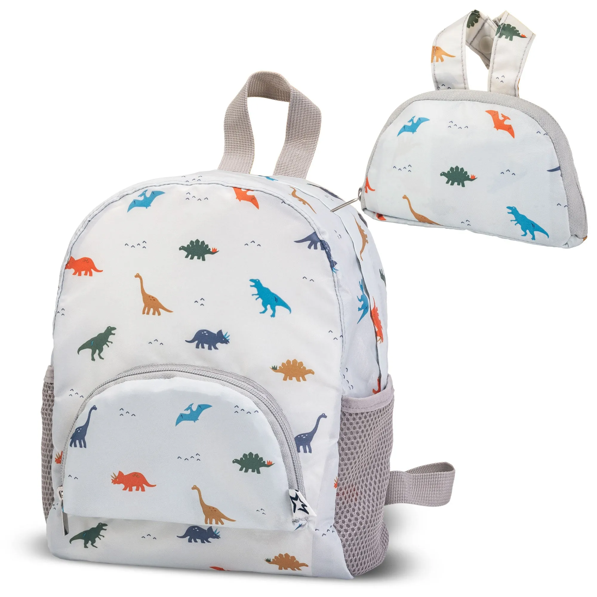 Toddler Lightweight Backpack - Waterproof Closure & Easy Fold-Up Pouch