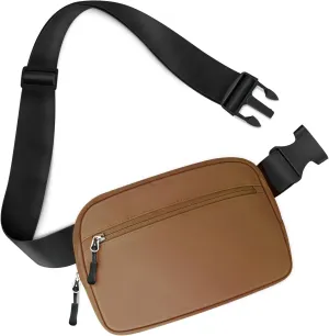 TORRYZA 2L Capacity Cross Body Fanny Packs for Women Men with Adjustable Strap, Lightweight Everywhere Belt Bag Bum Bag for Walking Workout Outdoors Casual (Brown)